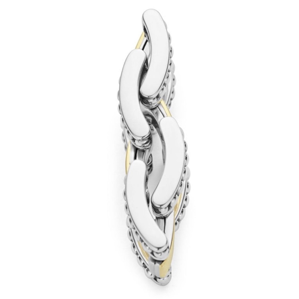 LAGOS HIGH BAR Two-Tone Caviar Link Ring - Picture 3 of 12